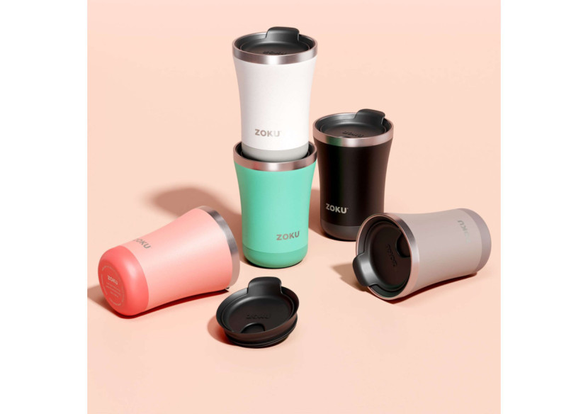 Thermosbeker Zoku - 350 ml, gris, 3-en-1 - ZK 163-10 - Zoku Thermosbeker Zoku - 350 ml, gris, 3-en-1 - ZK 163-10 - Zoku