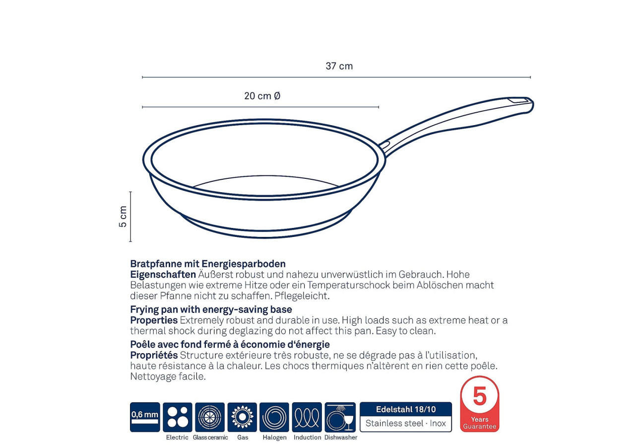 Poêle Flavoria - 20 cm en acier inoxydable - KE 101878 - Kela Keuken