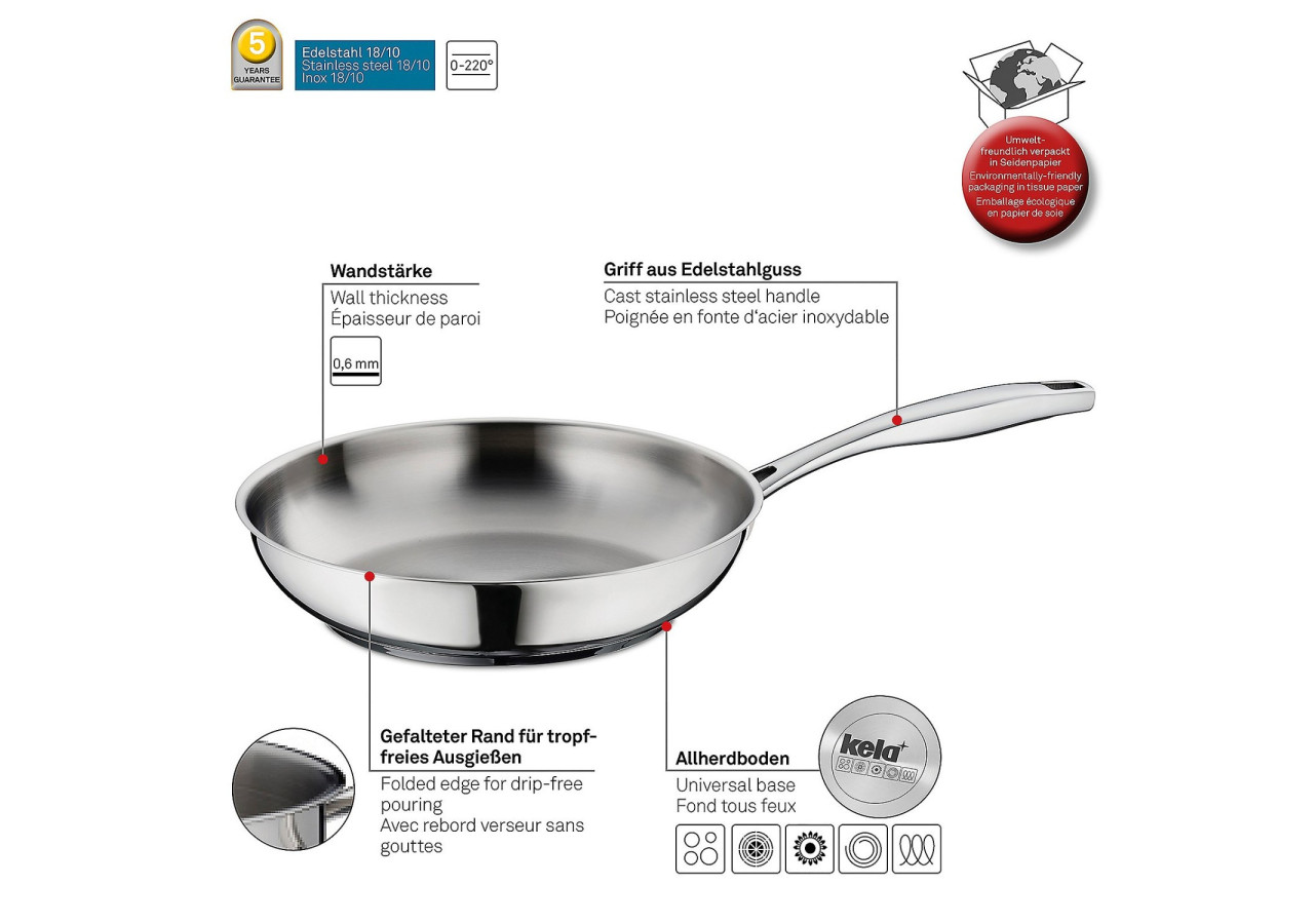 Poêle Flavoria - 20 cm en acier inoxydable - KE 101878 - Kela Keuken