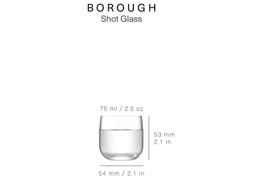 Set de 4 verres à shot Borough - 75 ml en cristal - LS 568695 - L.S.A.