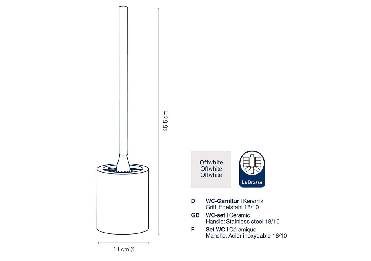 Porte-Brosse Toilette Adele - Élégance et Praticité - KE 237331 - Kela Badkamer