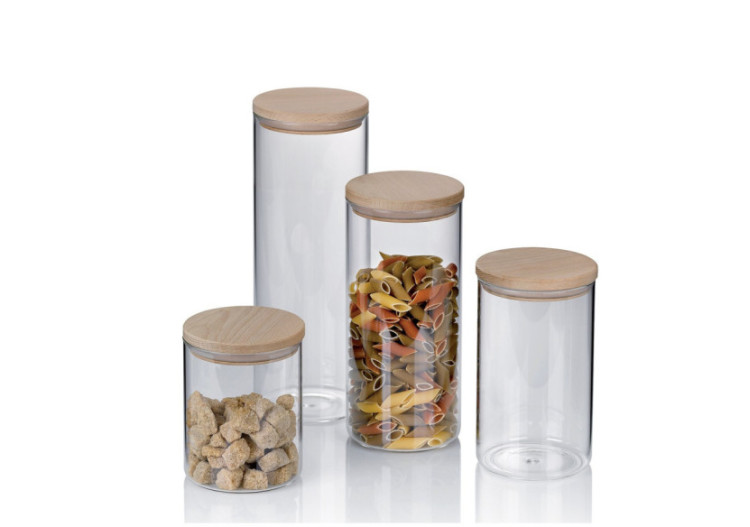 Bocal de Rangement Amelie - 1,9 L en Verre avec Couvercle en Bois - KE 119583 - Kela Keuken 2