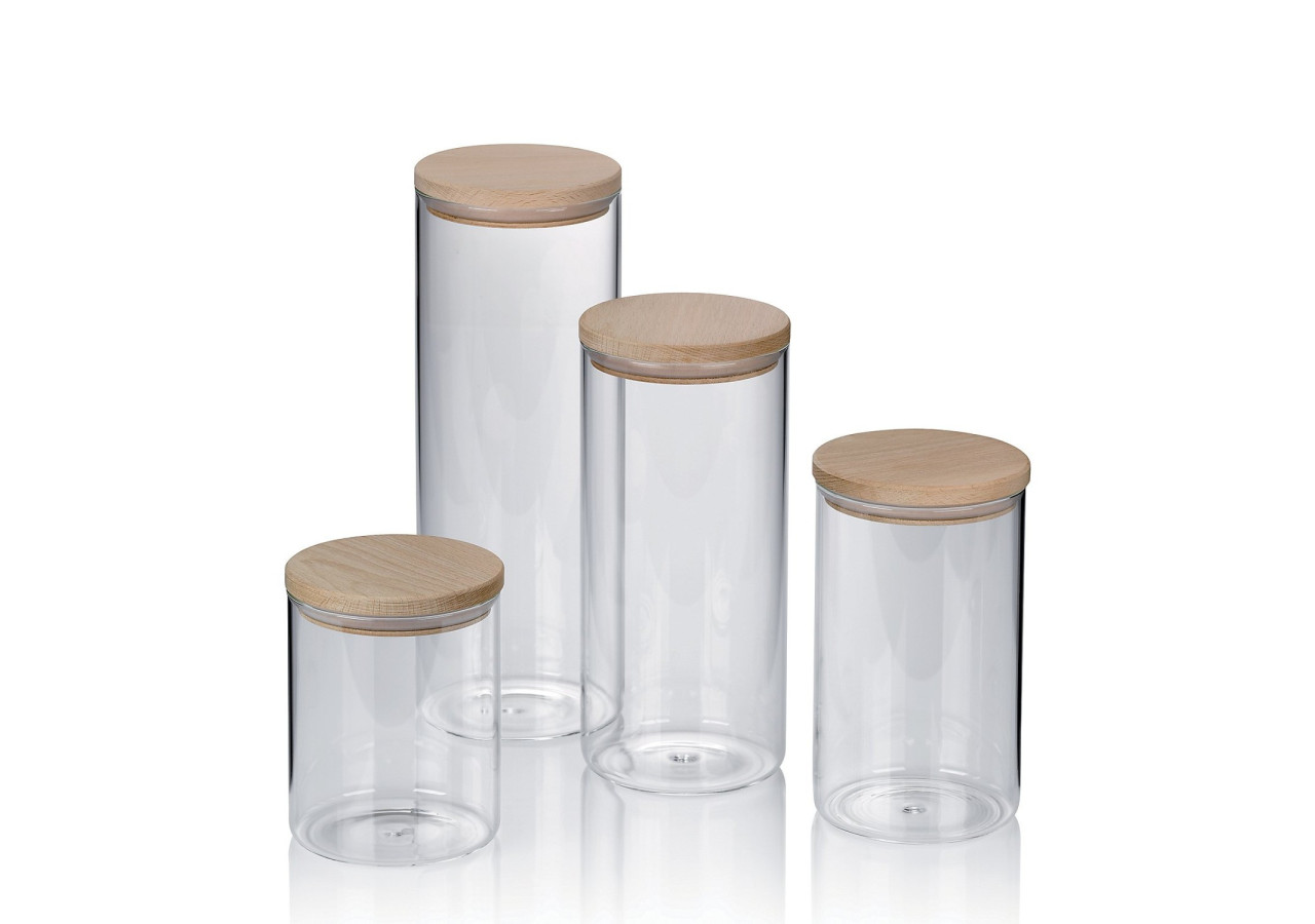 Bocal de Rangement Amelie - 1,9 L en Verre avec Couvercle en Bois - KE 119583 - Kela Keuken