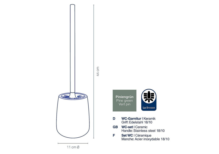 Set de Toilette Liana - Brosse et Support en Céramique - KE 236273 - Kela Badkamer Set de Toilette Liana - Brosse et Support en Céramique - KE 236273 - Kela Badkamer