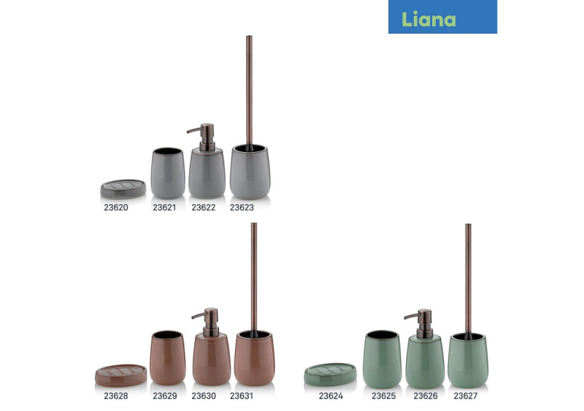 Set de Toilette Liana - Brosse et Support en Céramique - KE 236273 - Kela Badkamer Set de Toilette Liana - Brosse et Support en Céramique - KE 236273 - Kela Badkamer