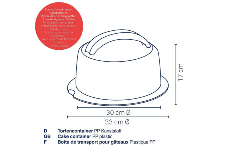 Boîte de Transport Deli - Pratique pour Gâteaux 38 x 33 x 17 cm - KE 121739 - Kela Keuken 2