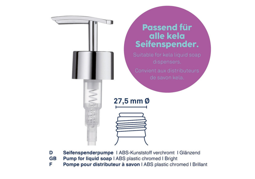 Pompe de Distributeur de Savon Mia - Design moderne et fonctionnel - KE 206320 - Kela Badkamer Pompe de Distributeur de Savon Mia - Design moderne et fonctionnel - KE 206320 - Kela Badkamer