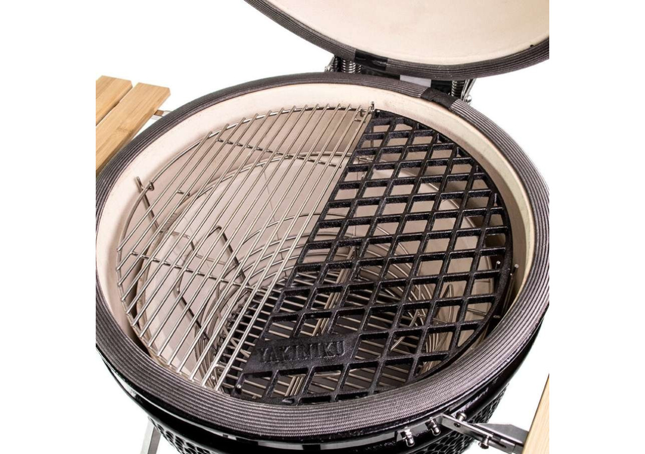 Accessoire BBQ Kamado 19" - Grill en Fonte avec Indicateur de Température - YA 493318 - Yakiniku