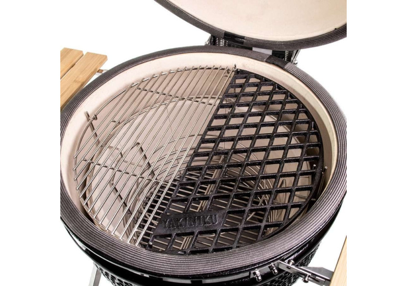 Accessoire BBQ Kamado 19" - Grill en Fonte avec Indicateur de Température - YA 493318 - Yakiniku