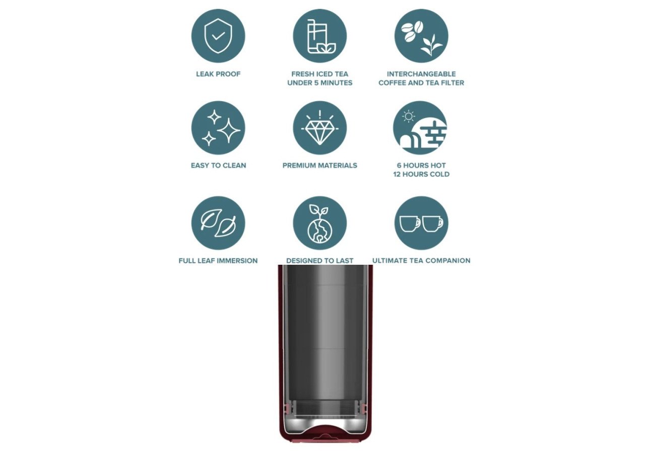 Bouteille Rechargeable avec Filtre 460 ml - Idéale pour Thé et Café - VI 820527 - Viva