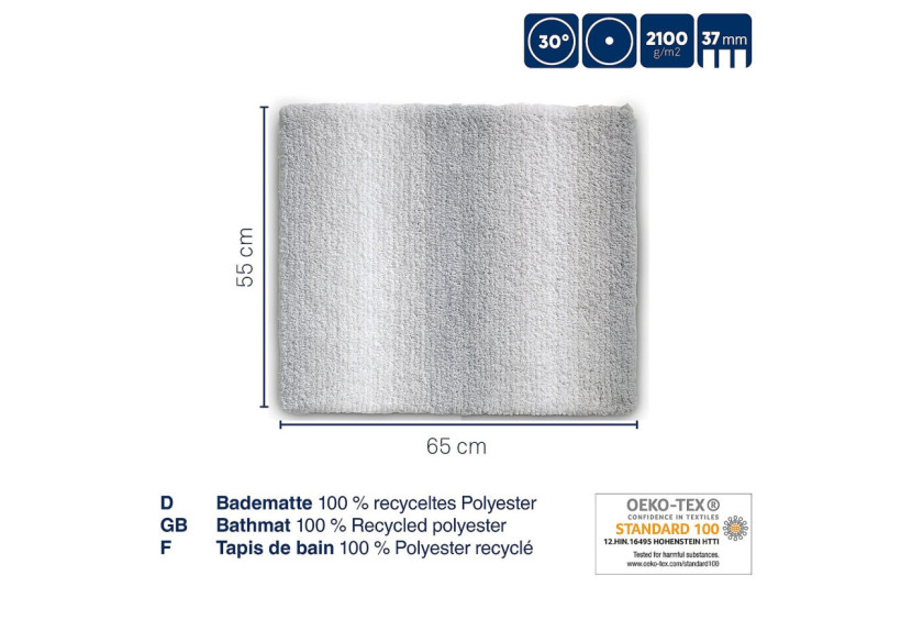 Tapis de Bain Ombre 65x55 cm - Élégance et Confort - KE 235726 - Kela Badkamer Tapis de Bain Ombre 65x55 cm - Élégance et Confort - KE 235726 - Kela Badkamer