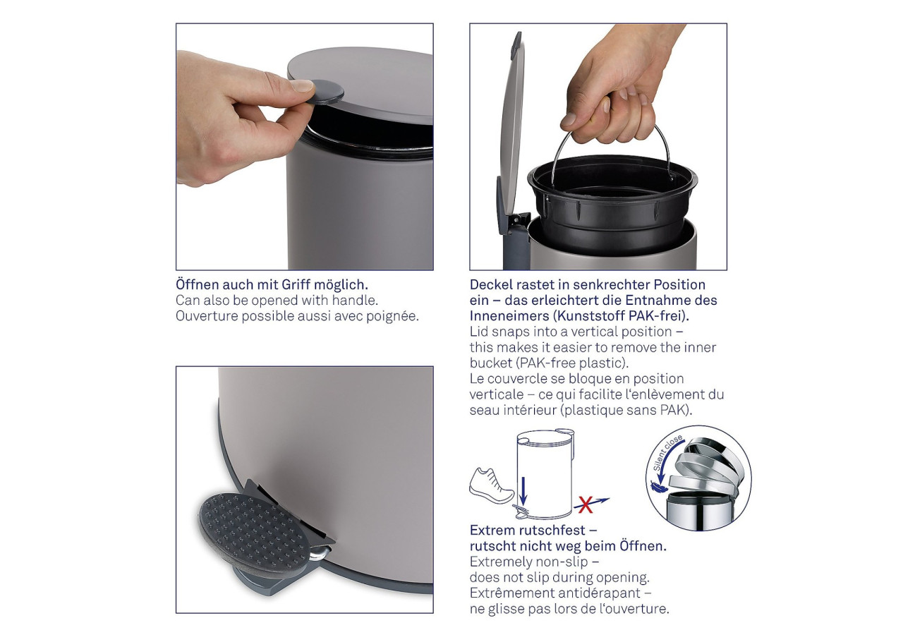 Poubelle Cosmétique Mats avec Pédale - 5 Litres - KE 237041 - Kela Badkamer