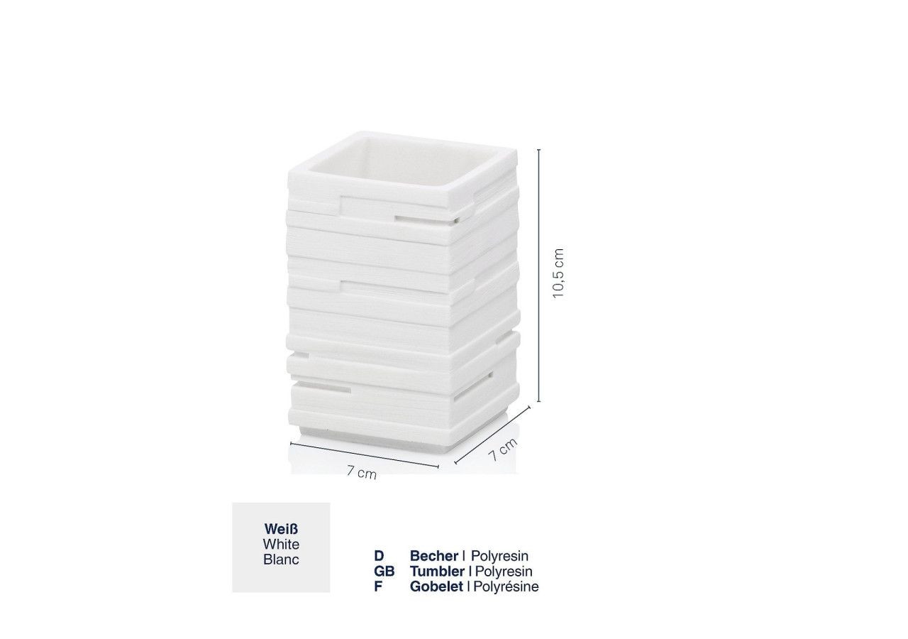 Gobelet Posidon - Polyresine blanche pour salle de bain - KE 240058 - Kela Badkamer