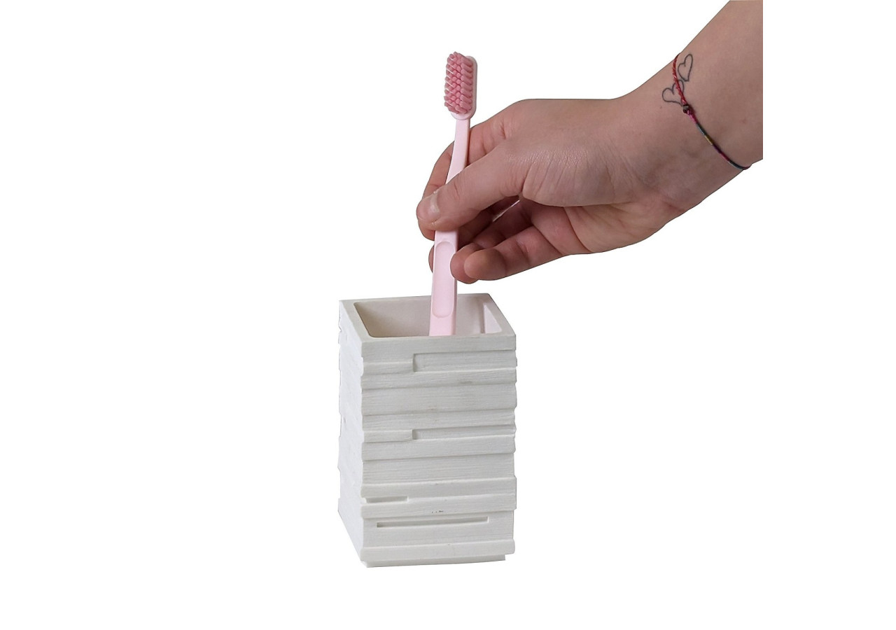 Gobelet Posidon - Polyresine blanche pour salle de bain - KE 240058 - Kela Badkamer