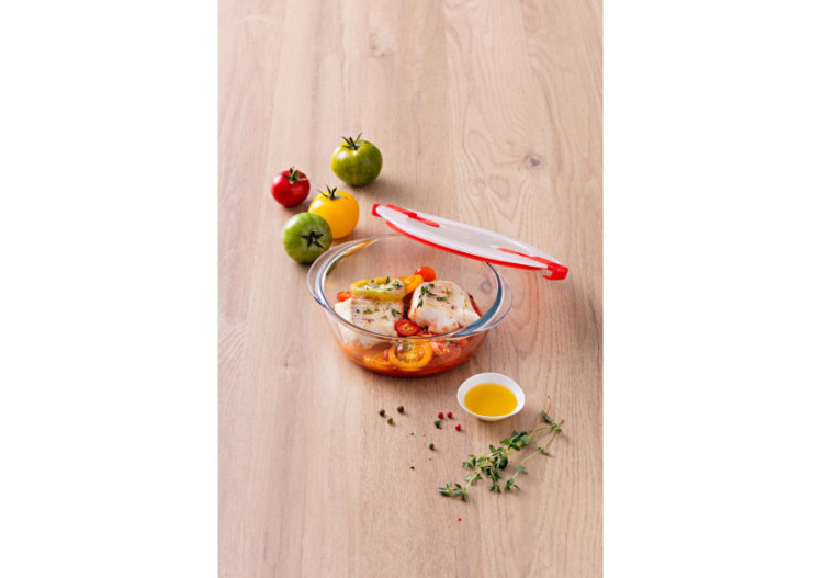 Set de 3 bols ronds avec couvercle - 1,1 litre, en verre borosilicaté - PY 284547 - Pyrex 2