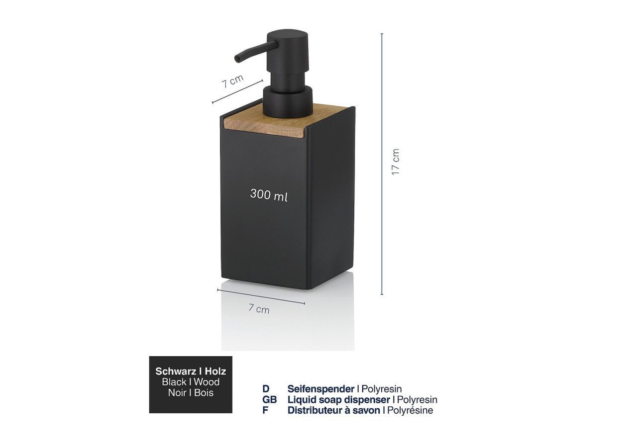 Distributeur de savon Cube - 300 ml, design moderne - KE 236891 - Kela Badkamer