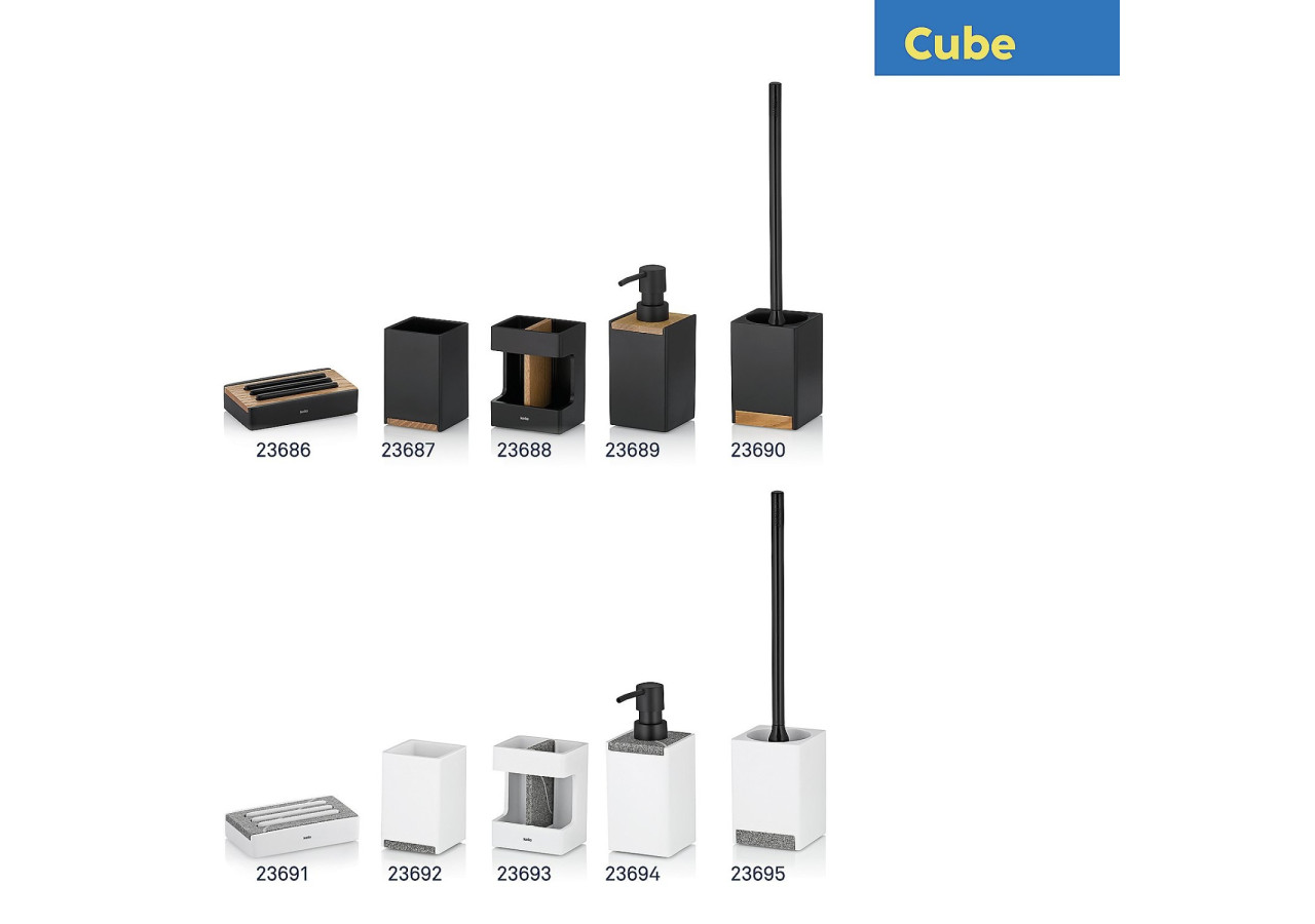 Distributeur de savon Cube - 300 ml, design moderne - KE 236891 - Kela Badkamer