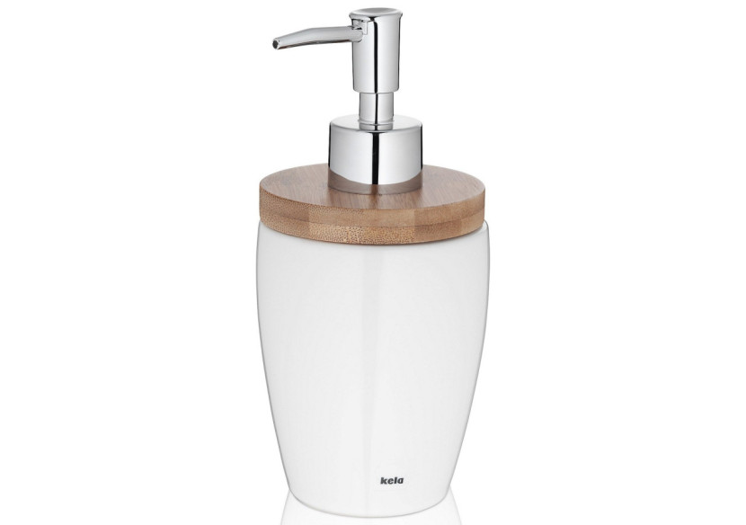 Distributeur de savon Natura - 350 ml en céramique et bambou - KE 185960 - Kela Badkamer Distributeur de savon Natura - 350 ml en céramique et bambou - KE 185960 - Kela Badkamer