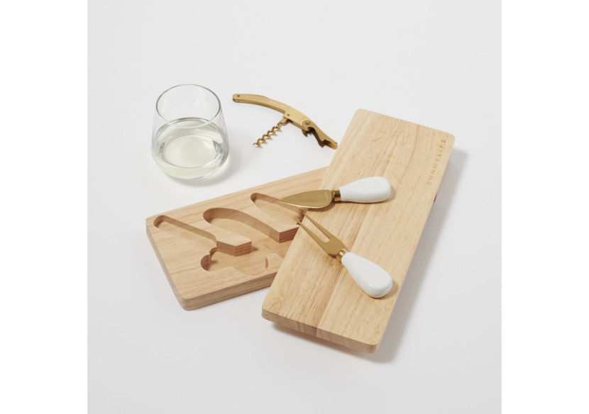 Planche à fromage de pique-nique - Acacia avec couteau et ouvre-bouteille - SL 056554 - Sunnylife Planche à fromage de pique-nique - Acacia avec couteau et ouvre-bouteille - SL 056554 - Sunnylife