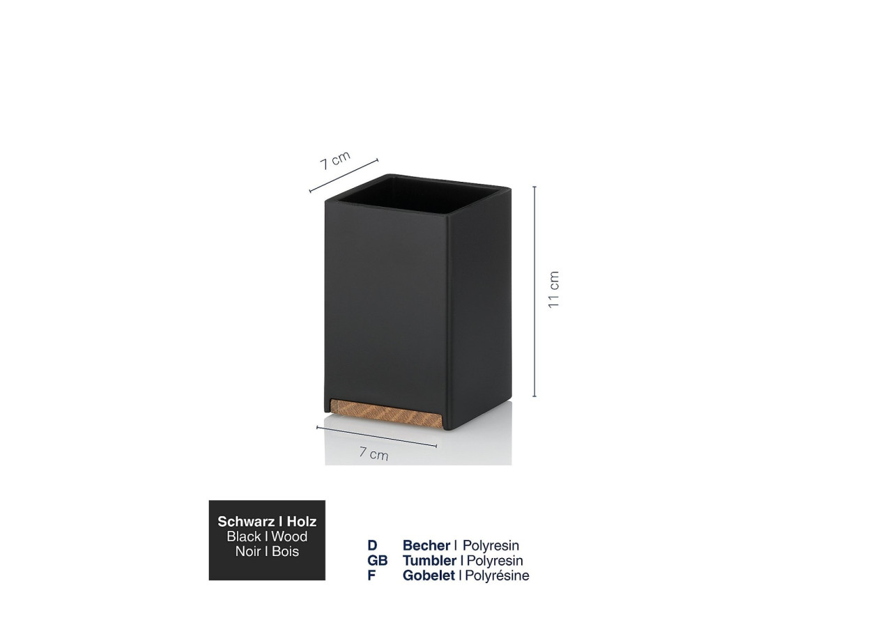 Bec de salle de bain Cube - Tasse noire élégante - KE 236877 - Kela Badkamer