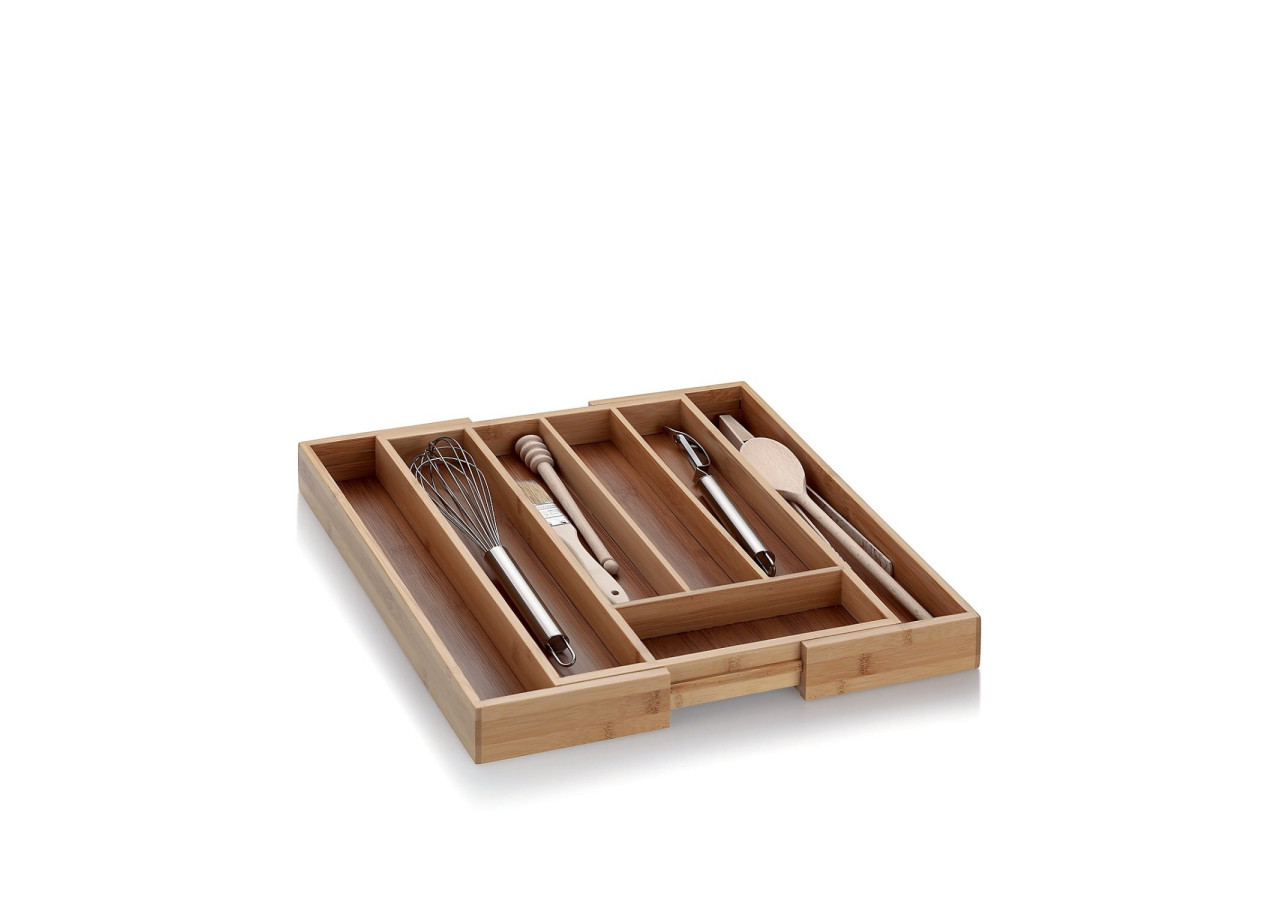 Bac à couverts extensible Kalma - 28 x 39 x 5 cm en bambou - KE 120121 - Kela Keuken