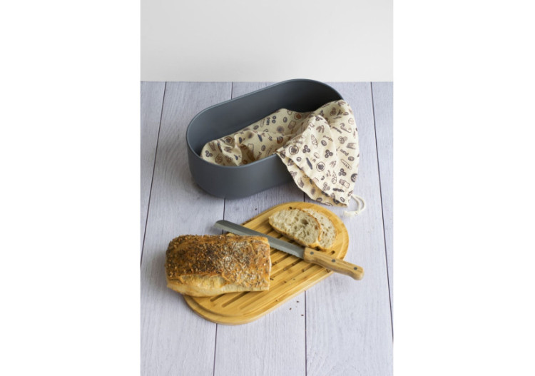 Boîte à pain 4 en 1 - Métal et bambo, design pratique - PE 815299 - Pebbly 2