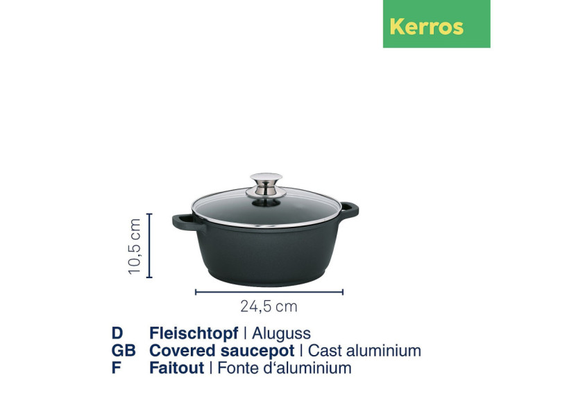 Casserole Kerros avec Couvercle - 3,2 Litres en Aluminium - KE 115523 - Kela Keuken Casserole Kerros avec Couvercle - 3,2 Litres en Aluminium - KE 115523 - Kela Keuken
