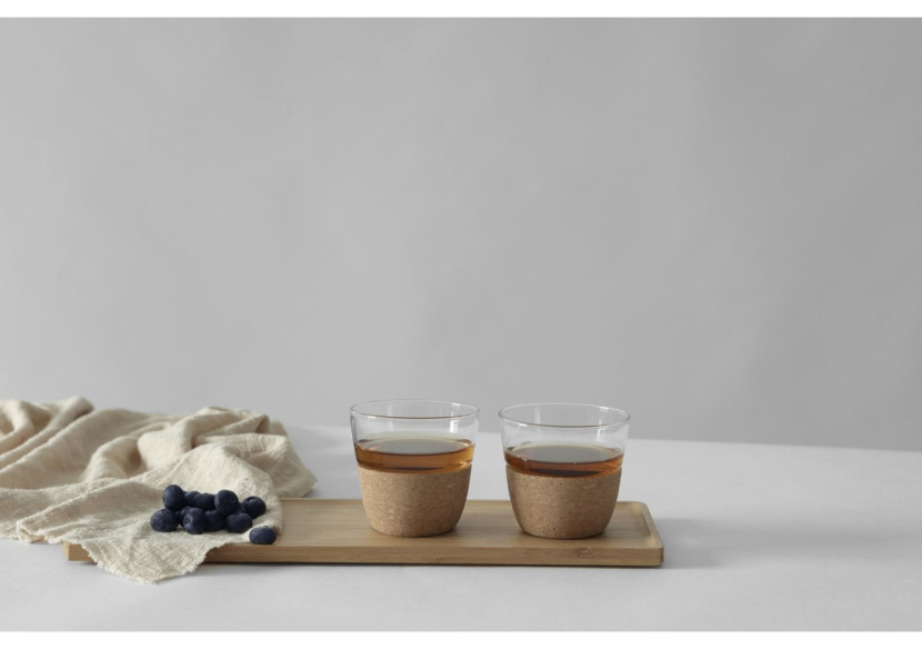 Tasses à Thé Cortica - Set de 2, 300 ml en Verre et Liège - VI 712007 - Viva