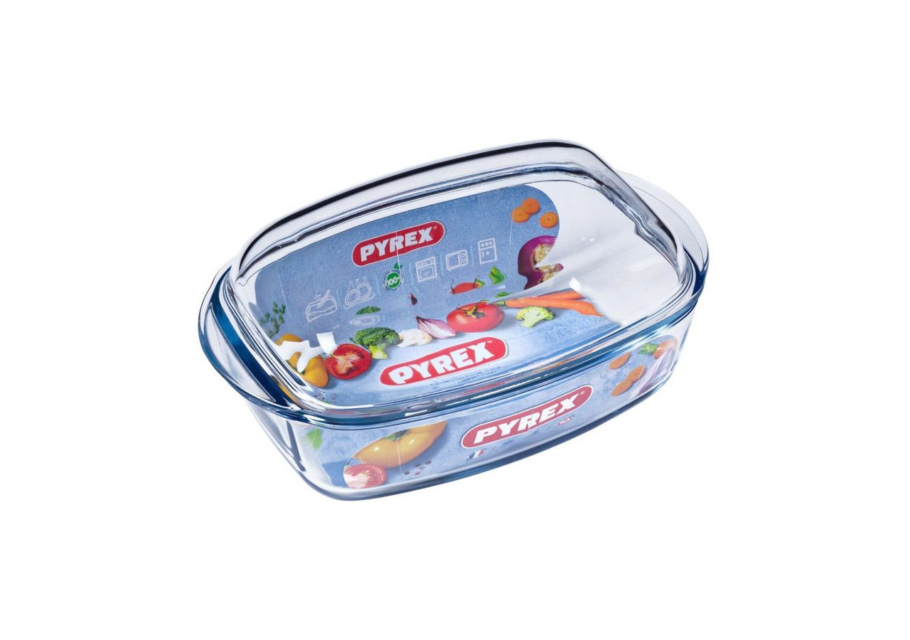Plat Rectangulaire Essentials avec Couvercle - 4,5 L, Pyrex - PY 269667 - Pyrex