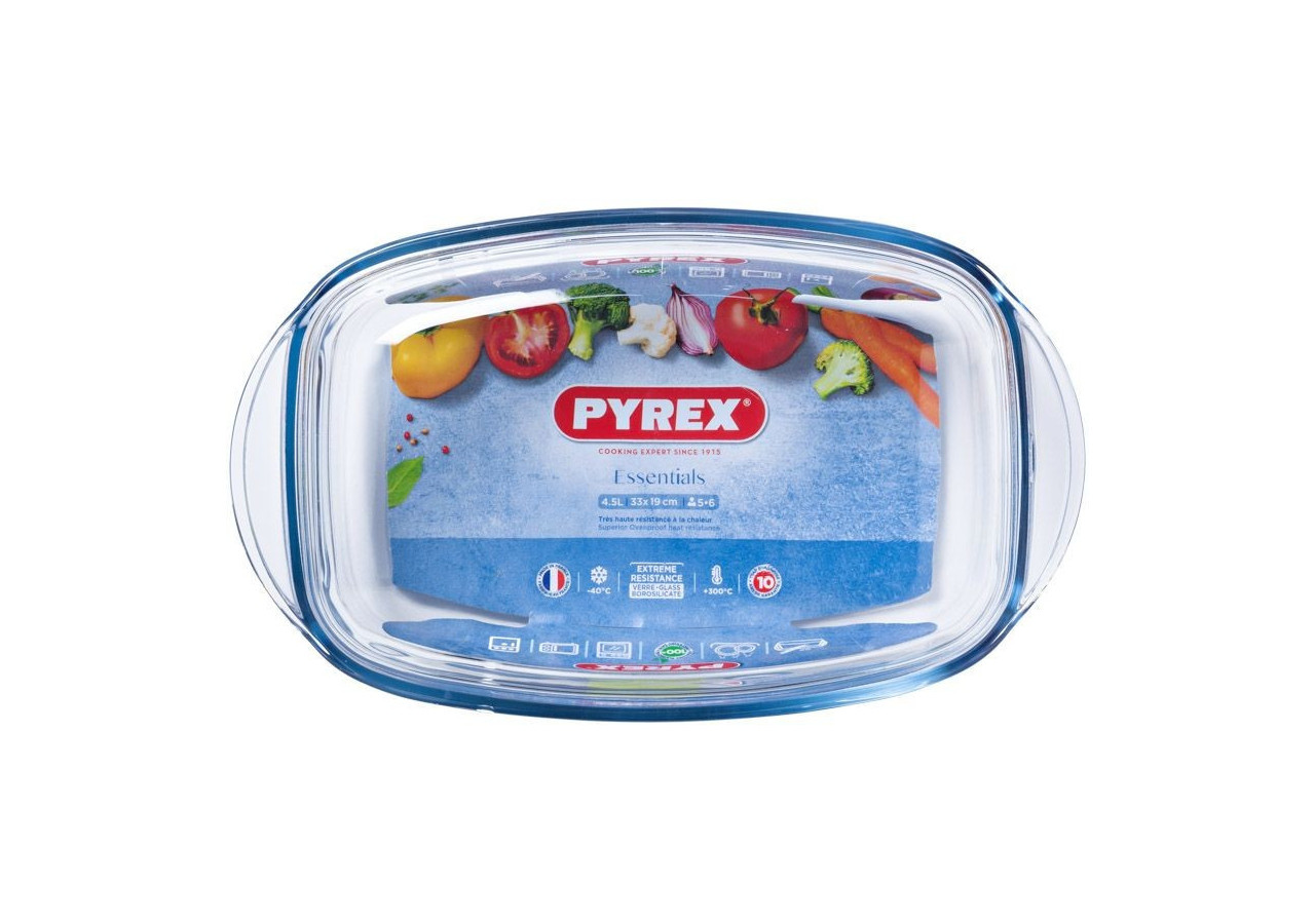 Plat Rectangulaire Essentials avec Couvercle - 4,5 L, Pyrex - PY 269667 - Pyrex