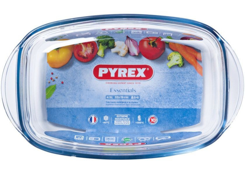 Plat Rectangulaire Essentials avec Couvercle - 4,5 L, Pyrex - PY 269667 - Pyrex