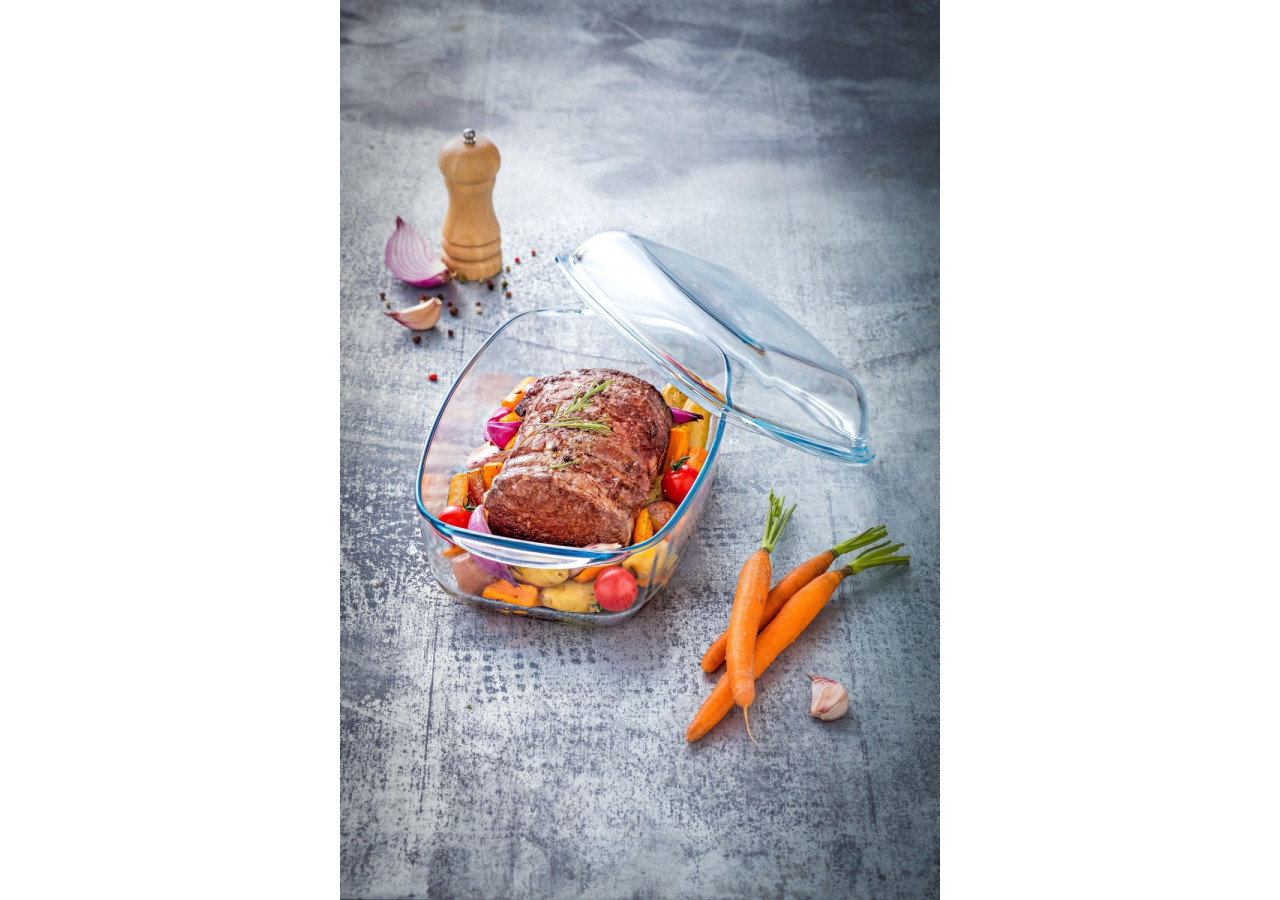 Plat Rectangulaire Essentials avec Couvercle - 4,5 L, Pyrex - PY 269667 - Pyrex