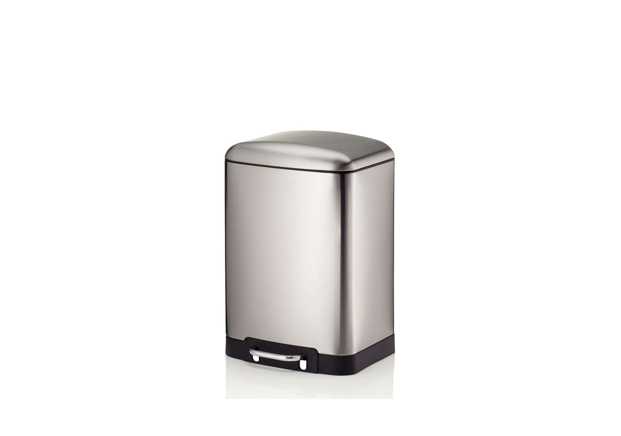 Poubelle Davino avec Pédale - 12 L en Acier Inoxydable Mat - KE 109027 - Kela Badkamer