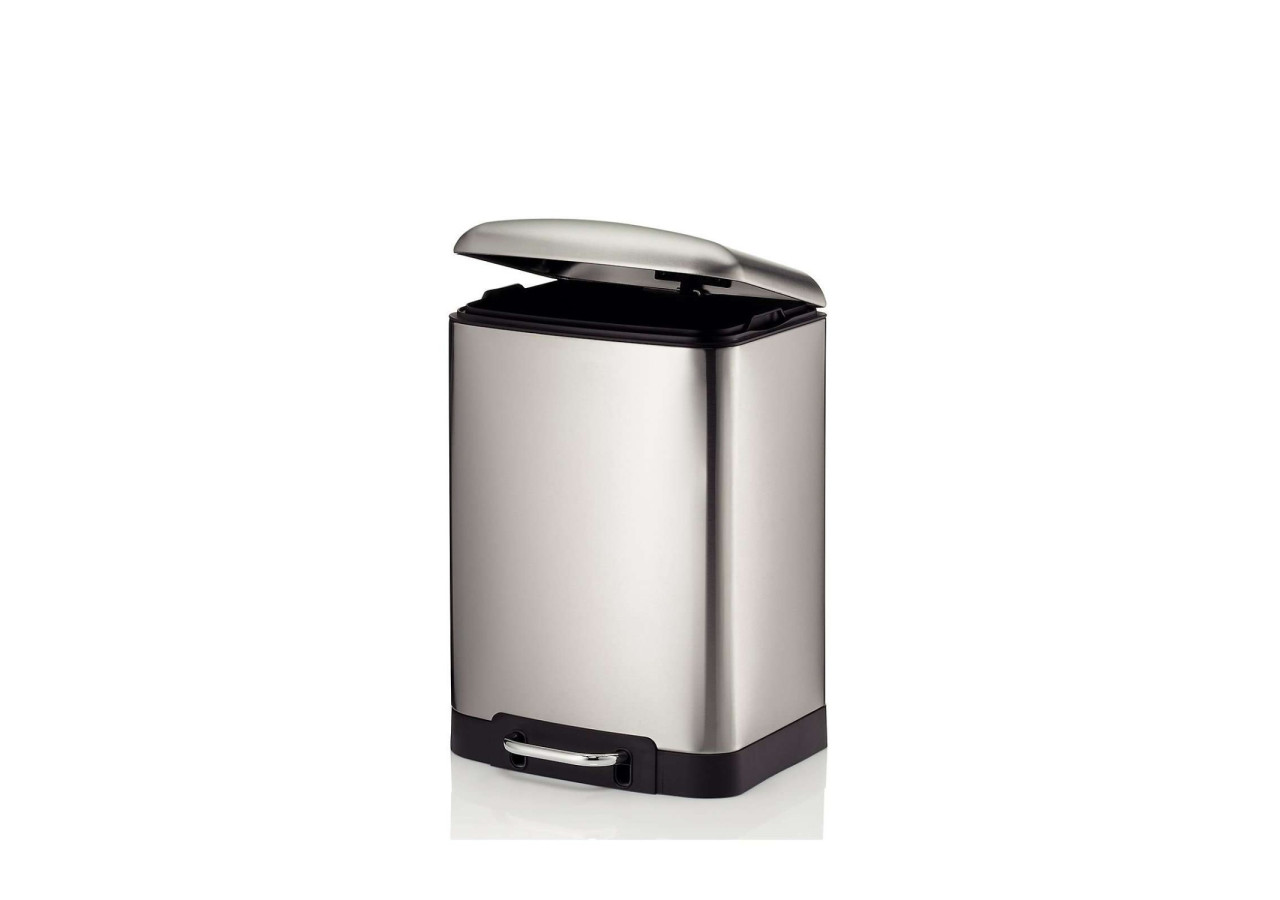 Poubelle Davino avec Pédale - 12 L en Acier Inoxydable Mat - KE 109027 - Kela Badkamer