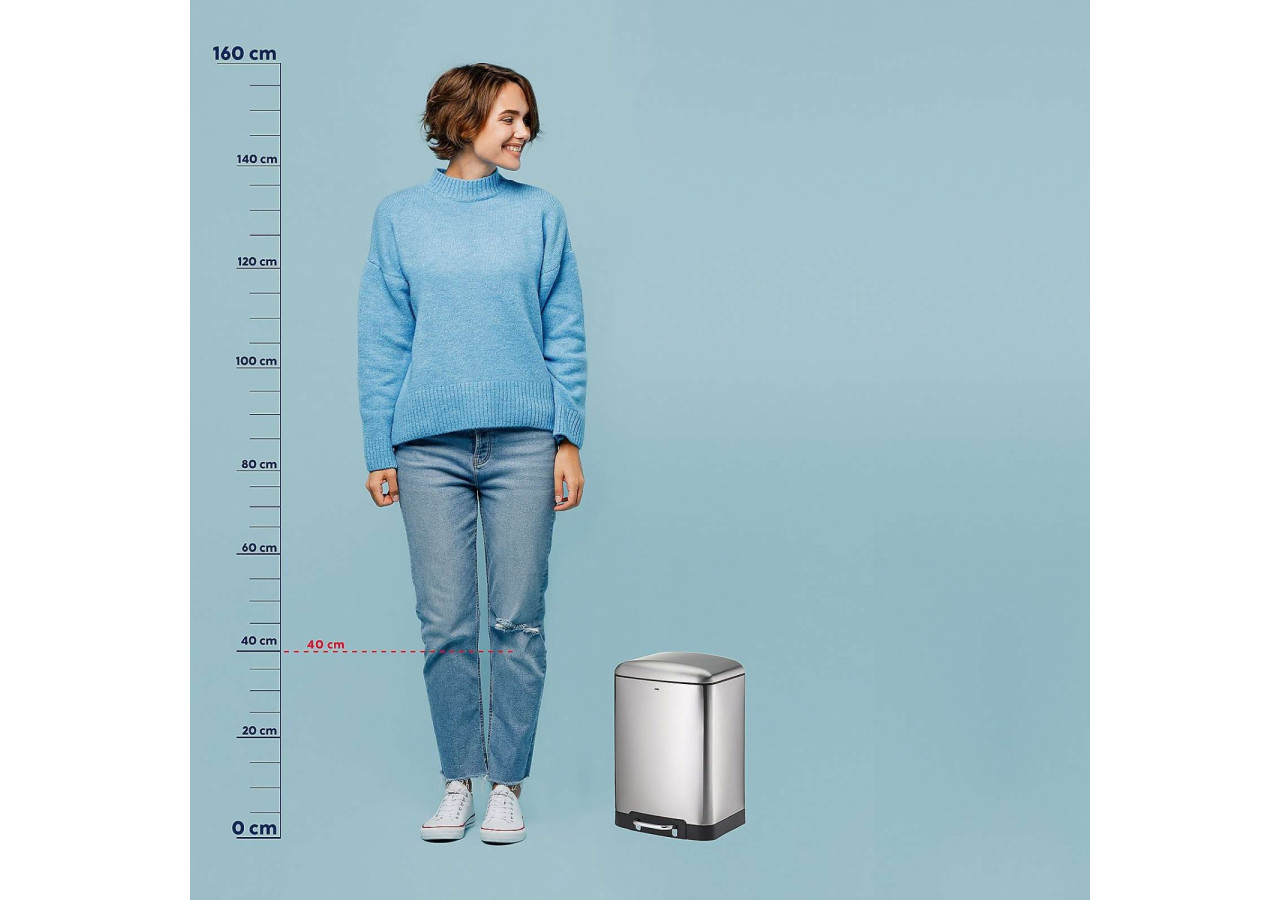 Poubelle Davino avec Pédale - 12 L en Acier Inoxydable Mat - KE 109027 - Kela Badkamer