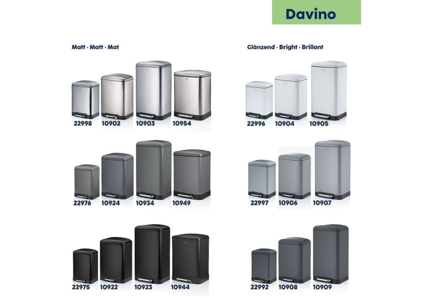Poubelle Davino avec Pédale - 12 L en Acier Inoxydable Mat - KE 109027 - Kela Badkamer Poubelle Davino avec Pédale - 12 L en Acier Inoxydable Mat - KE 109027 - Kela Badkamer