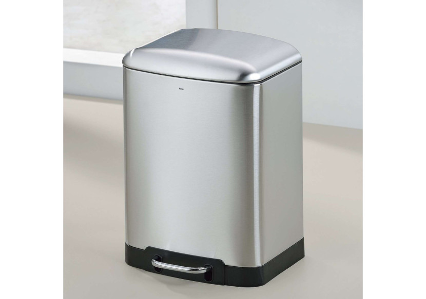 Poubelle Davino avec Pédale - 12 L en Acier Inoxydable Mat - KE 109027 - Kela Badkamer Poubelle Davino avec Pédale - 12 L en Acier Inoxydable Mat - KE 109027 - Kela Badkamer