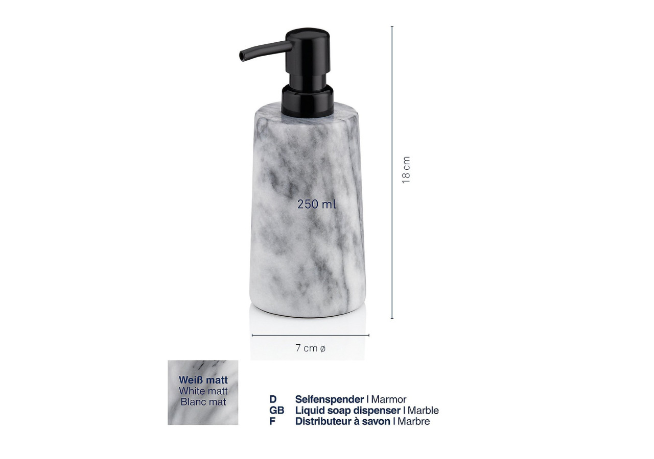 Distributeur de Savon Varda - Marbre Élégant 250 ml - KE 200274 - Kela Badkamer