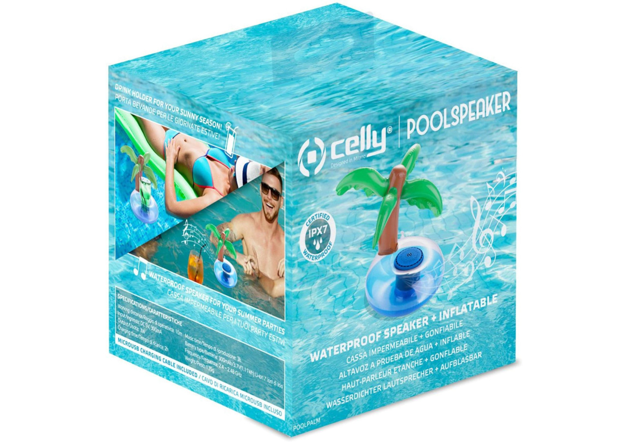 Palmier Gonflable avec Haut-Parleur - Ambiance Festive au Bord de la Piscine - CE 752103 - Celly