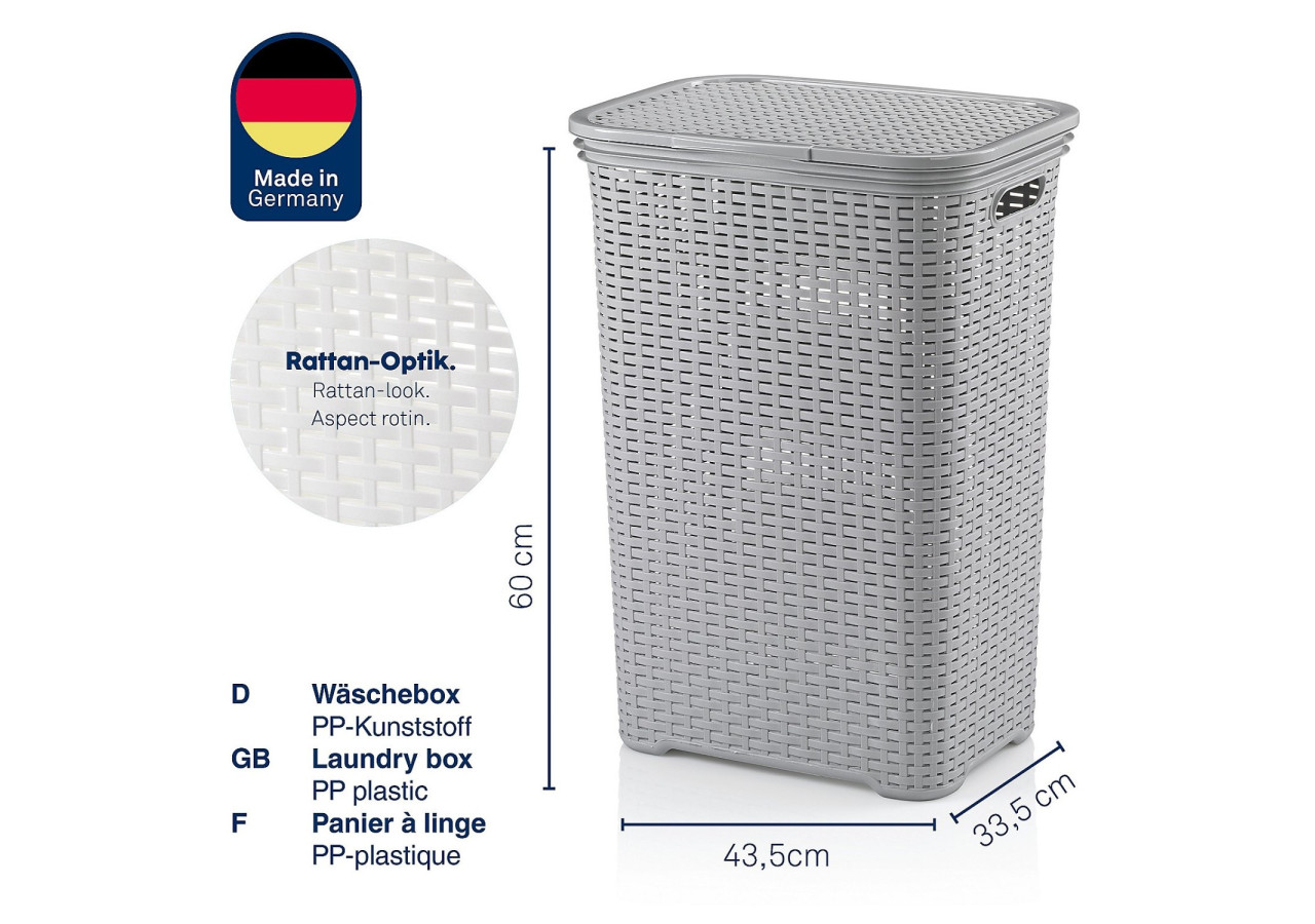 Corbeille à Linge Brasilia 60L - Polyvalente et Élégante - KE 234125 - Kela Badkamer