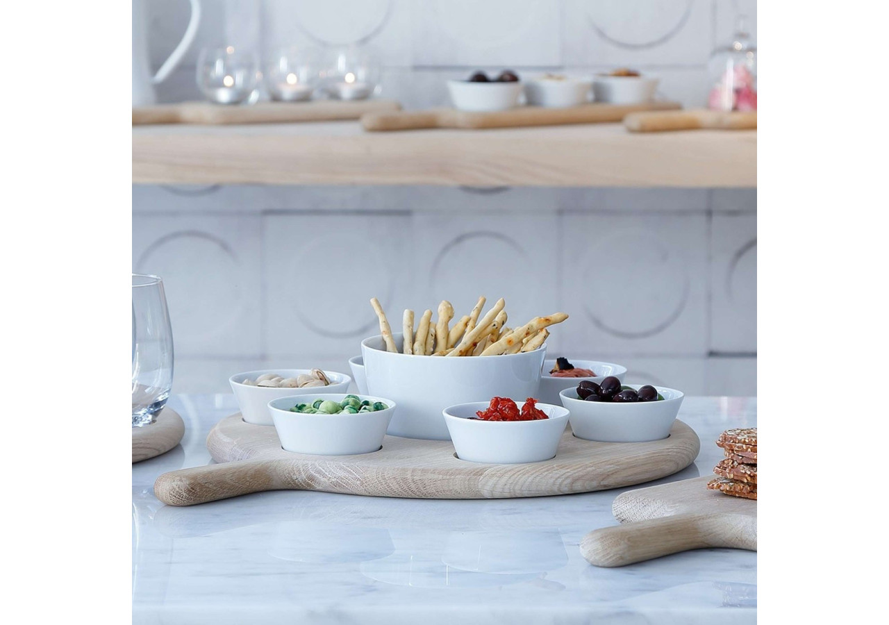 Plateau de Service Paddle avec Cloche - Verre et Bois 35,5 x 16,5 x 15 cm - LS 522796 - L.S.A.