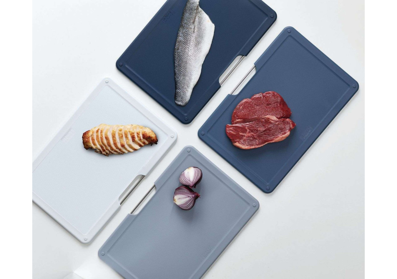 Set de planches à découper Folio - 4 pièces graphite, rangement inclus - JJ 002102 - Joseph Joseph