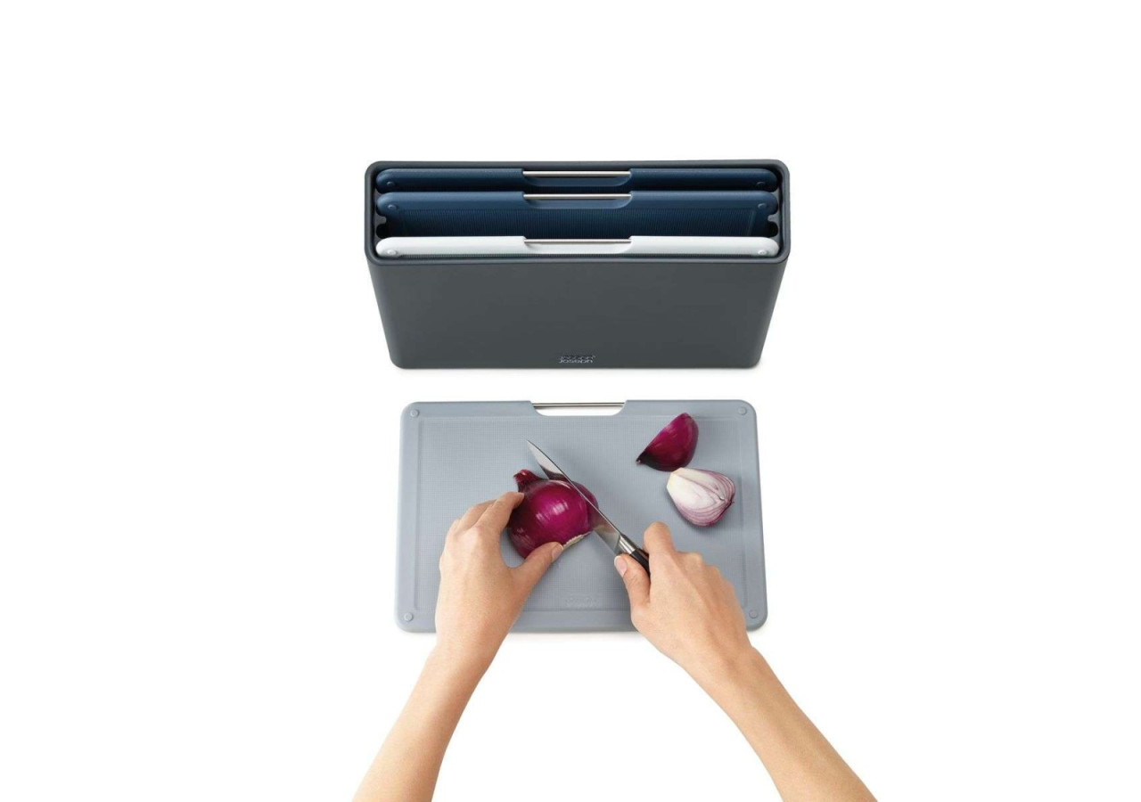 Set de planches à découper Folio - 4 pièces graphite, rangement inclus - JJ 002102 - Joseph Joseph