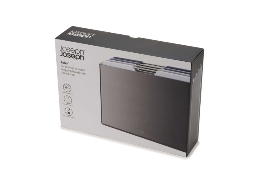Set de planches à découper Folio - 4 pièces graphite, rangement inclus - JJ 002102 - Joseph Joseph Set de planches à découper Folio - 4 pièces graphite, rangement inclus - JJ 002102 - Joseph Joseph