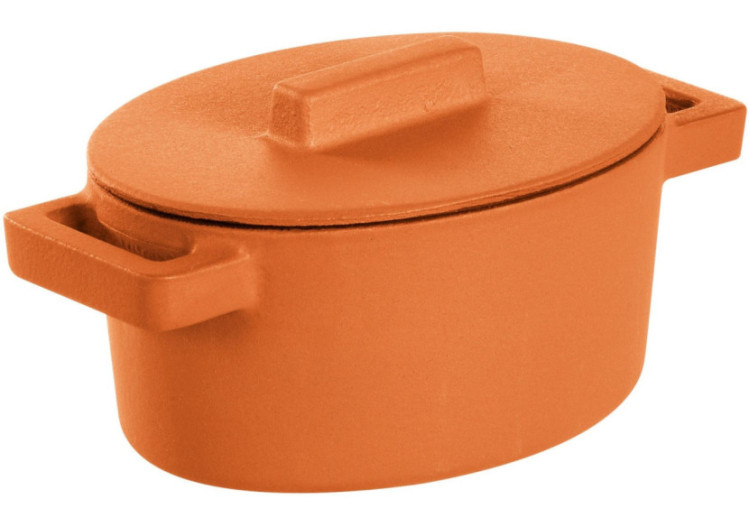 Cocotte en fonte Terra.Cotto - Ovale avec couvercle, 13x10 cm - SA 925610 - Sambonet