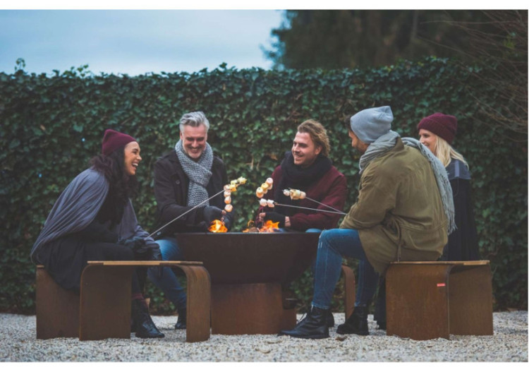 Tabouret Curve - Cor-Ten et Bois pour Extérieur - AR 681372 - Artola 2