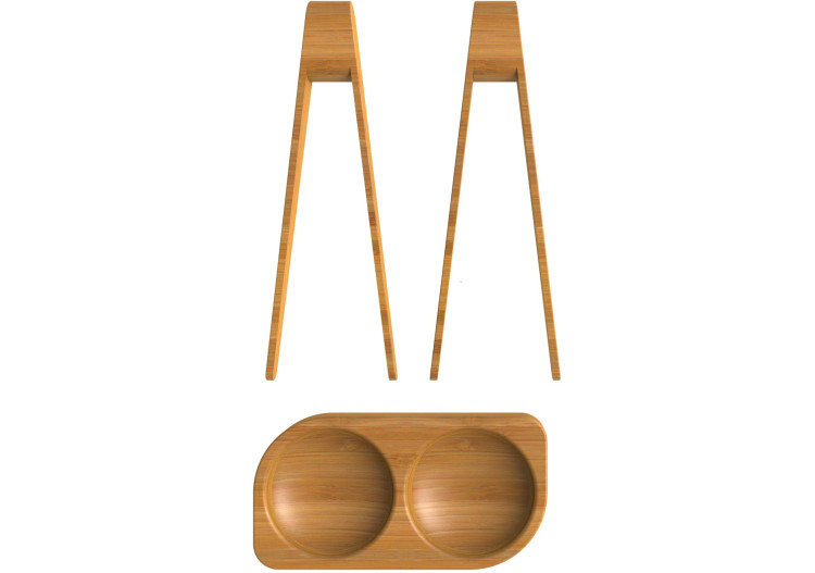 Set Sushi - Tongs en bambou et sauce 3 pièces - PE 811345 - Pebbly