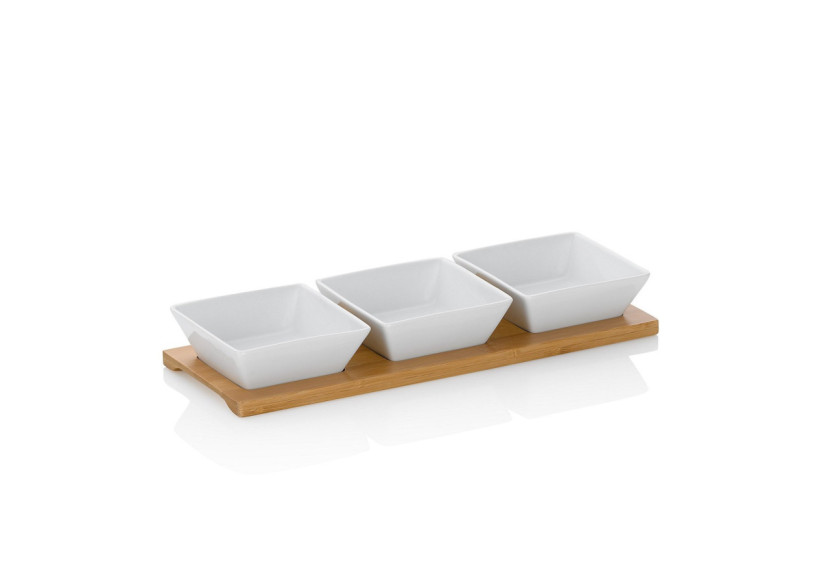 Set de 3 Bols Philipa - Porcelaine et Bambou - KE 122613 - Kela Keuken