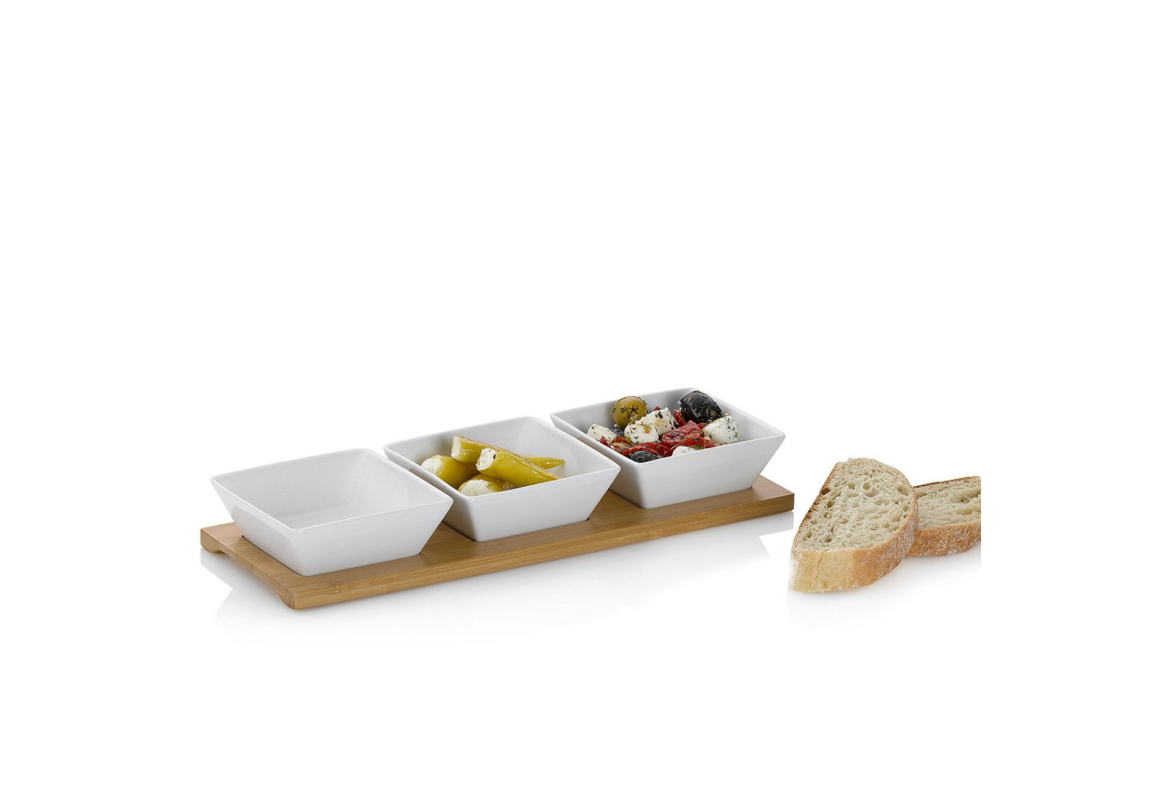 Set de 3 Bols Philipa - Porcelaine et Bambou - KE 122613 - Kela Keuken