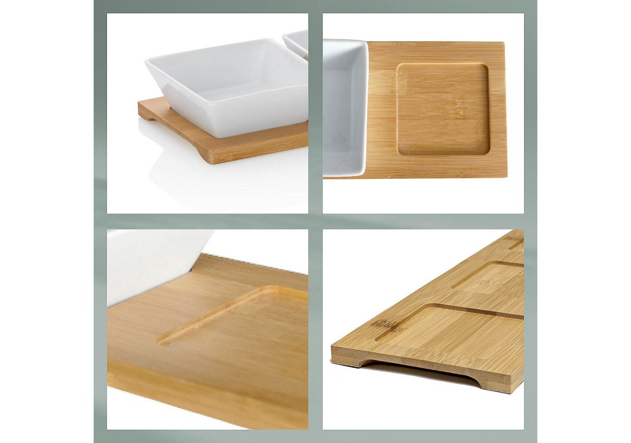 Set de 3 Bols Philipa - Porcelaine et Bambou - KE 122613 - Kela Keuken